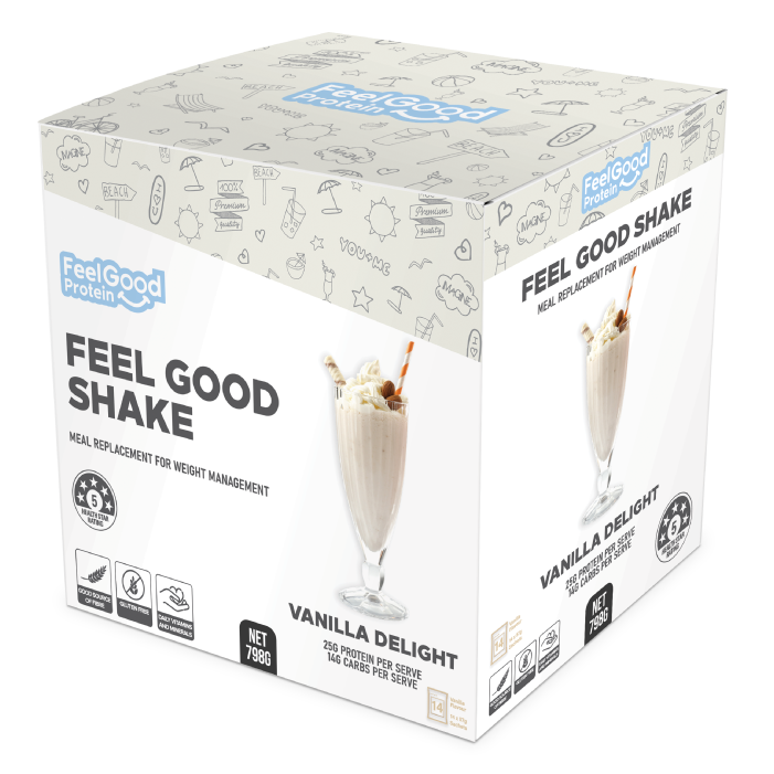 Feel Good Shake Meal Replacement Vanilla Delight Box of 14 798g