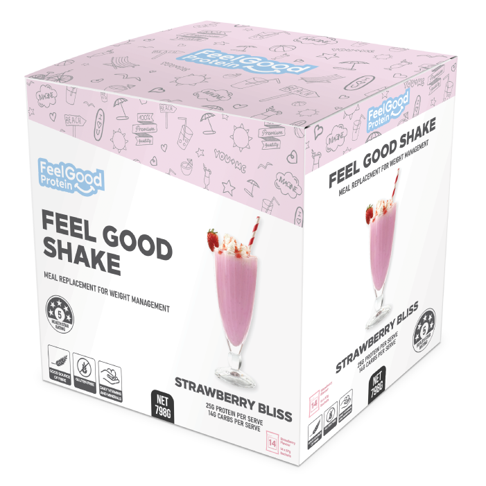 Feel Good Shake Meal Replacement Strawberry Bliss Box of 14 798g