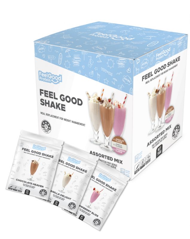 Feel Good Shake Meal Replacement Assorted Mix Box with 3 flavours sachets